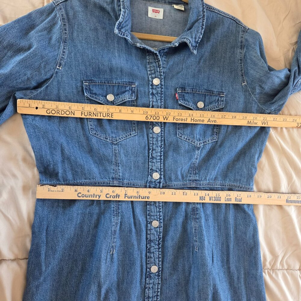 Levi's  | Classic Western Denim Snap Front Shirt Dress | Size XL - Picture 7 of 10